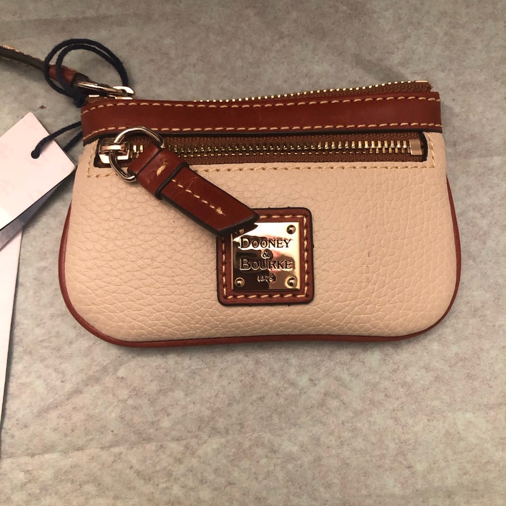 Dooney and Bourke Pebble LeatherCoin Purse Bone